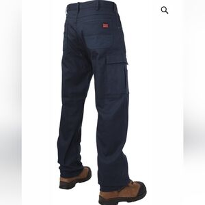 Tough Duck Pants Blue Cargo Work Wear Carpenter Pockets Logo Men's